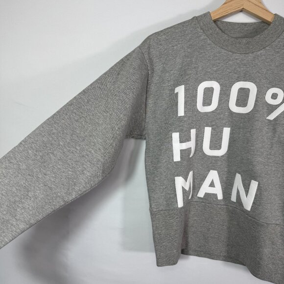 Everlane The 100% Human Cotton Typography Fleece Sweatshirt Grey S - Picture 4 of 7